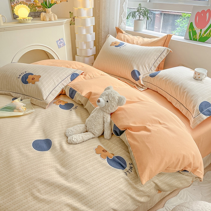 91家纺网 家纺一手货源 找家纺 宜家坊 2024新款ins小清新磨毛印花四件套 诺尔