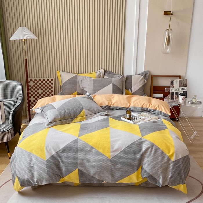 91家纺网 家纺一手货源 找家纺 宜家坊 2024新款ins小清新磨毛印花四件套 菱琅( 有小三件套 )