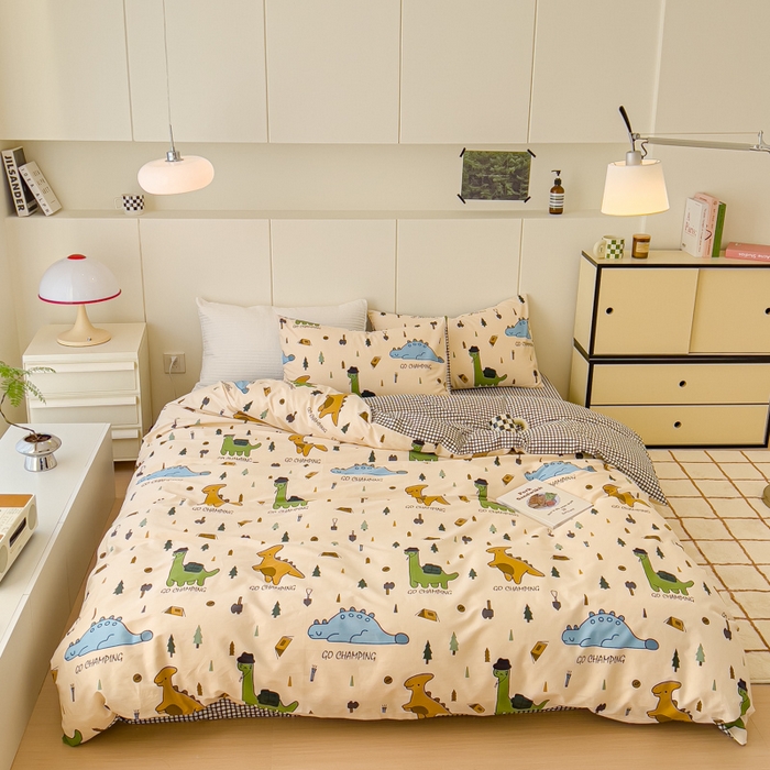 91家纺网 家纺一手货源 找家纺 感遇家纺 2024春夏新品全棉卡通印花四件套-第二批 萌龙记