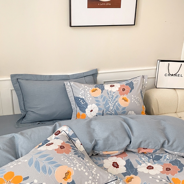 91家纺网 家纺一手货源 找家纺 宜家坊 2024新款ins小清新磨毛印花四件套 花曼