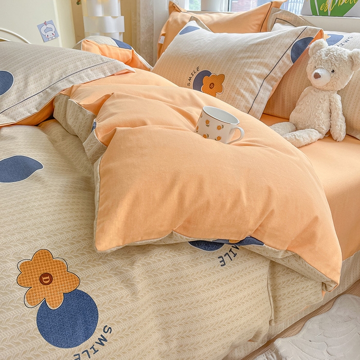 91家纺网 家纺一手货源 找家纺 宜家坊 2024新款ins小清新磨毛印花四件套 诺尔