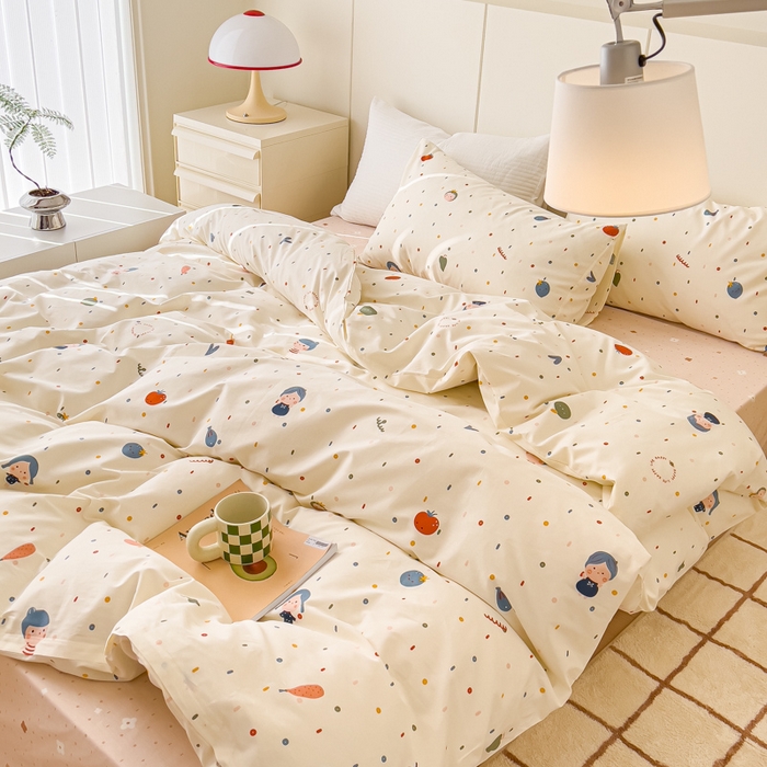 91家纺网 家纺一手货源 找家纺 感遇家纺 2024春夏新品全棉卡通印花四件套-第二批 小鱼女孩