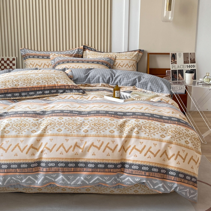 91家纺网 家纺一手货源 找家纺 宜家坊 2024新款ins小清新磨毛印花四件套 米雪( 有小三件套 )