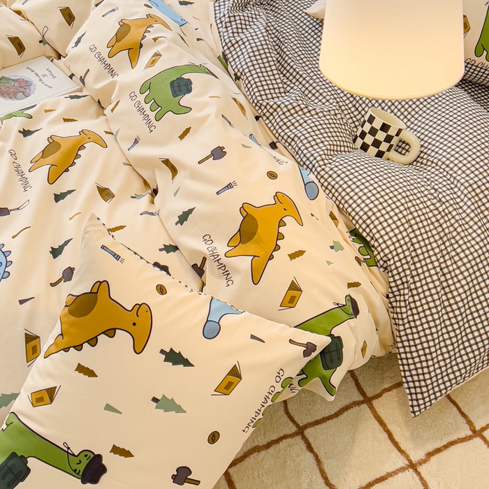 91家纺网 家纺一手货源 找家纺 感遇家纺 2024春夏新品全棉卡通印花四件套-第二批 萌龙记