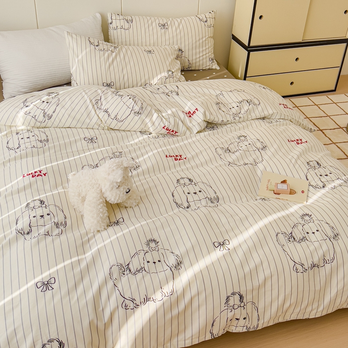 91家纺网 家纺一手货源 找家纺 感遇家纺 2024春夏新品全棉卡通印花四件套-第二批 大耳狗