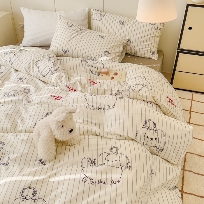 91家纺网 家纺一手货源 找家纺 感遇家纺 2024春夏新品全棉卡通印花四件套-第二批 大耳狗