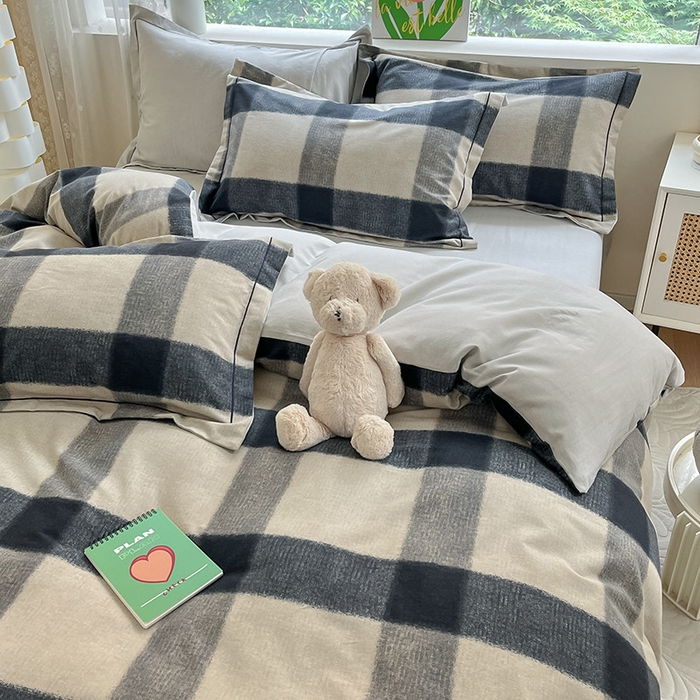 91家纺网 家纺一手货源 找家纺 宜家坊 2024新款ins小清新磨毛印花四件套 古堡