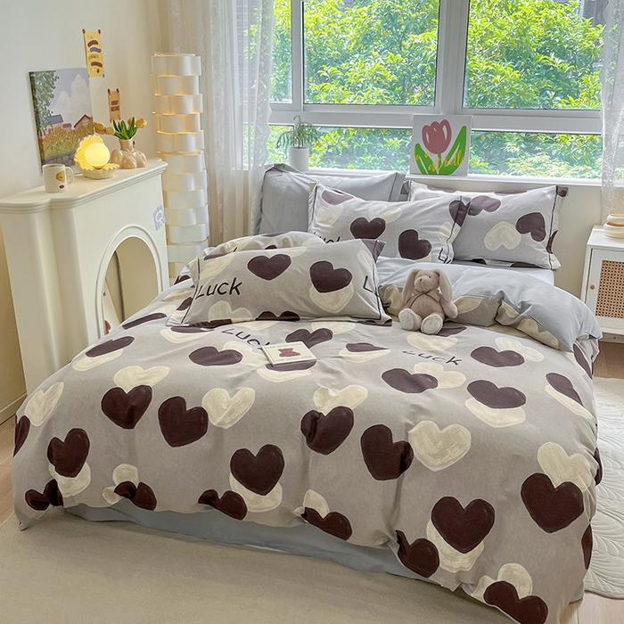 91家纺网 家纺一手货源 找家纺 宜家坊 2024新款ins小清新磨毛印花四件套 小幸运