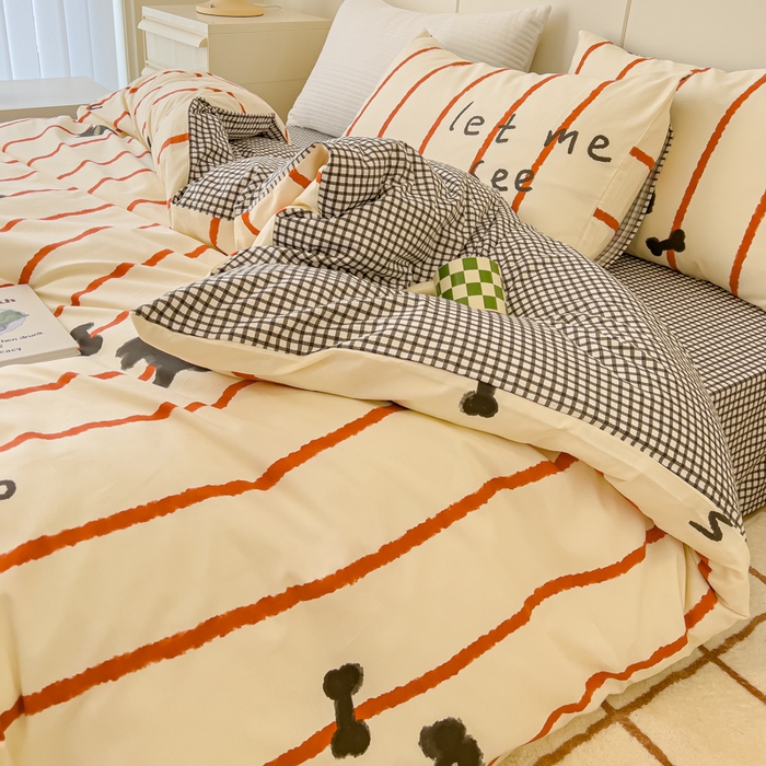 91家纺网 家纺一手货源 找家纺 感遇家纺 2024春夏新品全棉卡通印花四件套-第二批 小泰迪