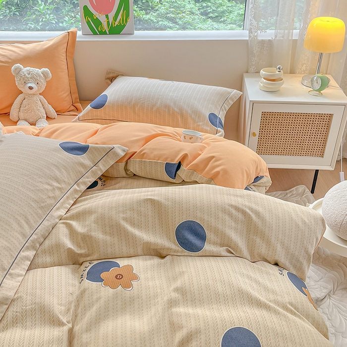 91家纺网 家纺一手货源 找家纺 宜家坊 2024新款ins小清新磨毛印花四件套 诺尔