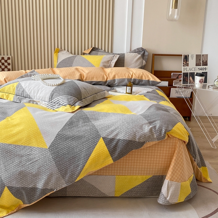 91家纺网 家纺一手货源 找家纺 宜家坊 2024新款ins小清新磨毛印花四件套 菱琅( 有小三件套 )