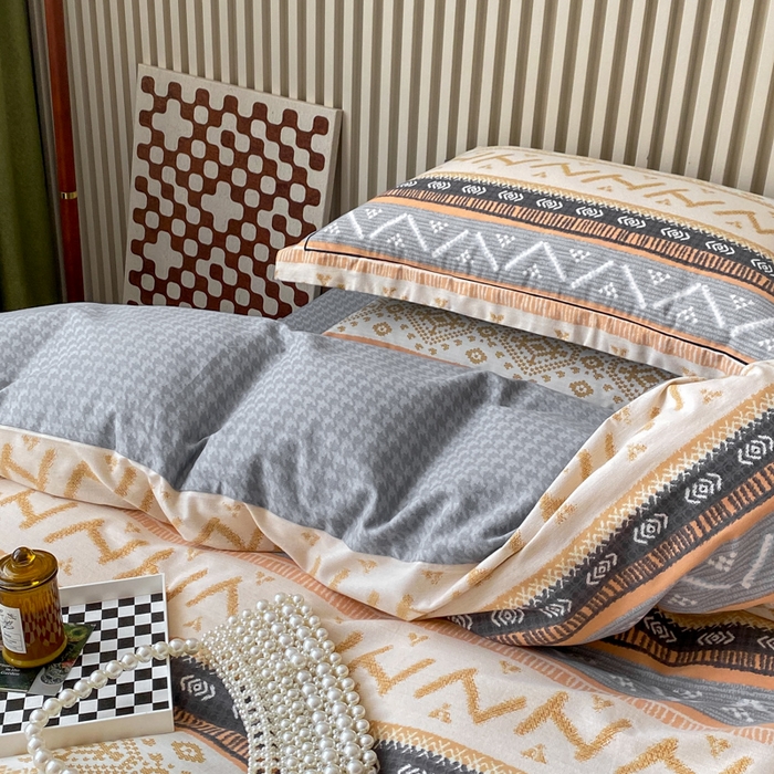 91家纺网 家纺一手货源 找家纺 宜家坊 2024新款ins小清新磨毛印花四件套 米雪( 有小三件套 )