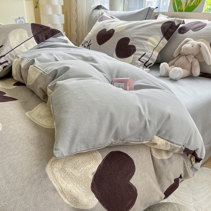 91家纺网 家纺一手货源 找家纺 宜家坊 2024新款ins小清新磨毛印花四件套 小幸运