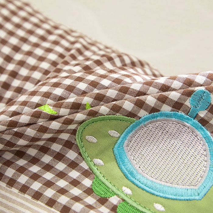 91家纺网 家纺一手货源 找家纺 织布人 2024新款荞麦枕全棉水洗棉彩虹边贴布绣儿童学生枕头枕套+枕芯 彩虹边荞麦枕-飞碟30*50cm