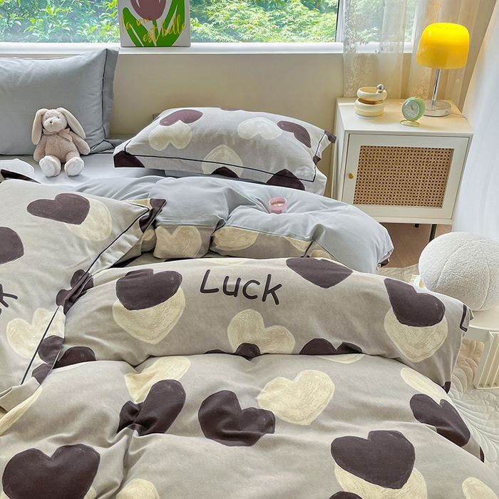 91家纺网 家纺一手货源 找家纺 宜家坊 2024新款ins小清新磨毛印花四件套 小幸运