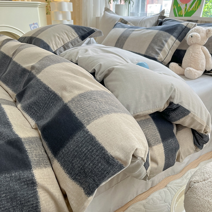 91家纺网 家纺一手货源 找家纺 宜家坊 2024新款ins小清新磨毛印花四件套 古堡