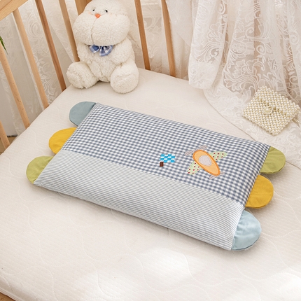 91家纺网 家纺一手货源 找家纺 织布人 2024新款荞麦枕全棉水洗棉彩虹边贴布绣儿童学生枕头枕套+枕芯 彩虹边荞麦枕-直升机30*50cm