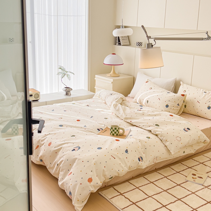 91家纺网 家纺一手货源 找家纺 感遇家纺 2024春夏新品全棉卡通印花四件套-第二批 小鱼女孩