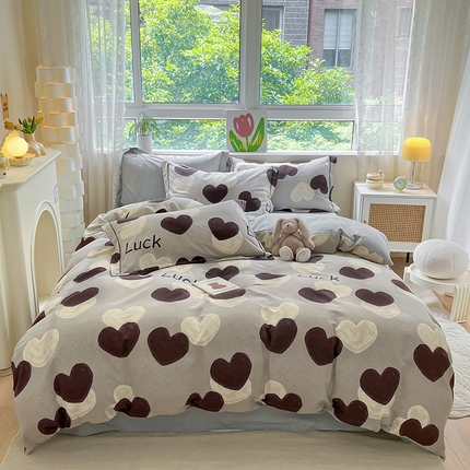 91家纺网 家纺一手货源 找家纺 宜家坊 2024新款ins小清新磨毛印花四件套 小幸运