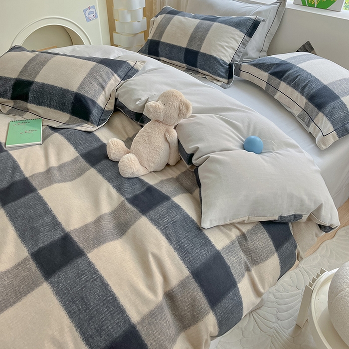 91家纺网 家纺一手货源 找家纺 宜家坊 2024新款ins小清新磨毛印花四件套 古堡