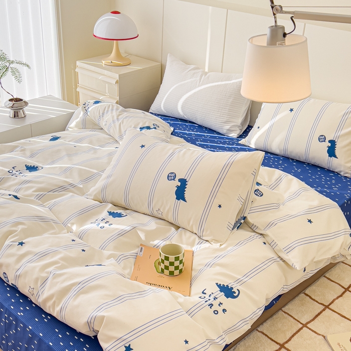 91家纺网 家纺一手货源 找家纺 感遇家纺 2024春夏新品全棉卡通印花四件套-第二批 星空恐龙