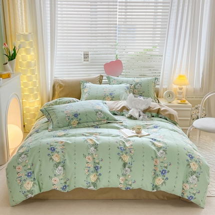 91家纺网 家纺一手货源 找家纺 （总）宜家坊 2024新款ins小清新磨毛印花四件套