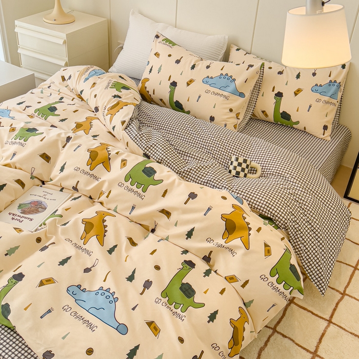 91家纺网 家纺一手货源 找家纺 感遇家纺 2024春夏新品全棉卡通印花四件套-第二批 萌龙记