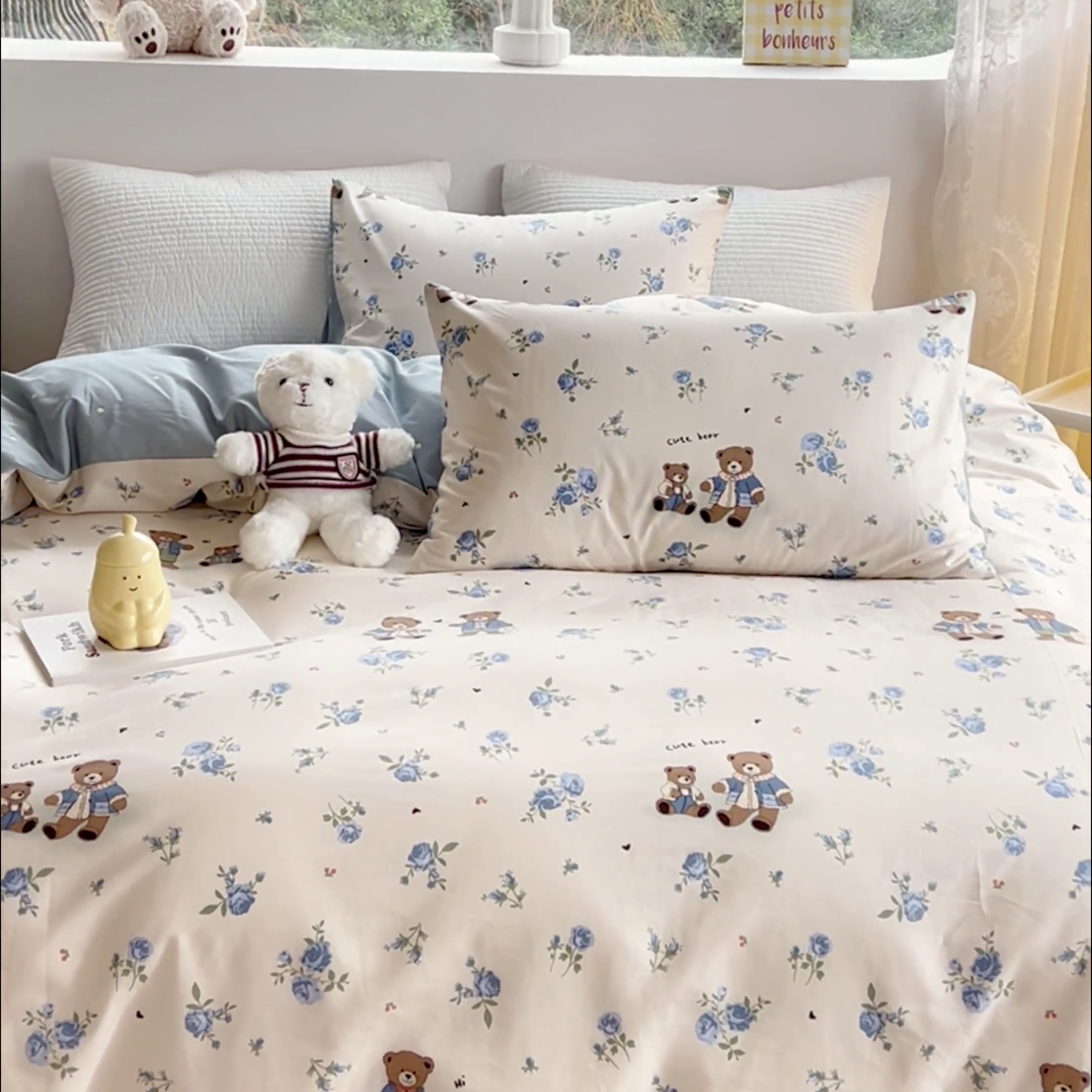 91家纺网 家纺一手货源 找家纺 感遇家纺 2024春夏新品全棉卡通印花四件套-第一批 伙伴熊