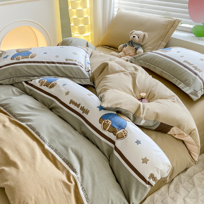 91家纺网 家纺一手货源 找家纺 （总）宜家坊 2024新款ins小清新磨毛印花四件套