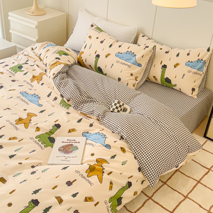 91家纺网 家纺一手货源 找家纺 感遇家纺 2024春夏新品全棉卡通印花四件套-第二批 萌龙记