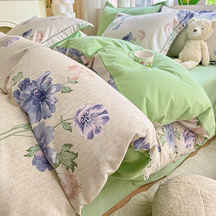 91家纺网 家纺一手货源 找家纺 宜家坊 2024新款ins小清新磨毛印花四件套 昼梦长