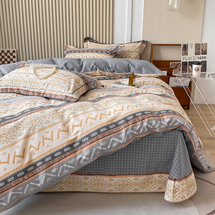 91家纺网 家纺一手货源 找家纺 宜家坊 2024新款ins小清新磨毛印花四件套 米雪( 有小三件套 )