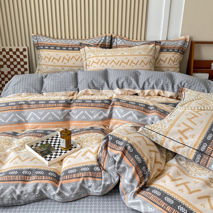 91家纺网 家纺一手货源 找家纺 宜家坊 2024新款ins小清新磨毛印花四件套 米雪( 有小三件套 )