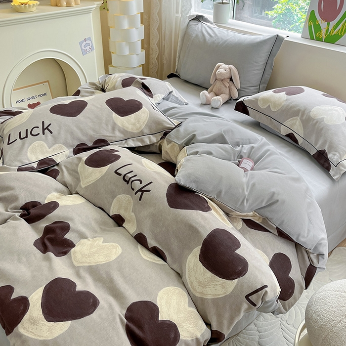 91家纺网 家纺一手货源 找家纺 宜家坊 2024新款ins小清新磨毛印花四件套 小幸运