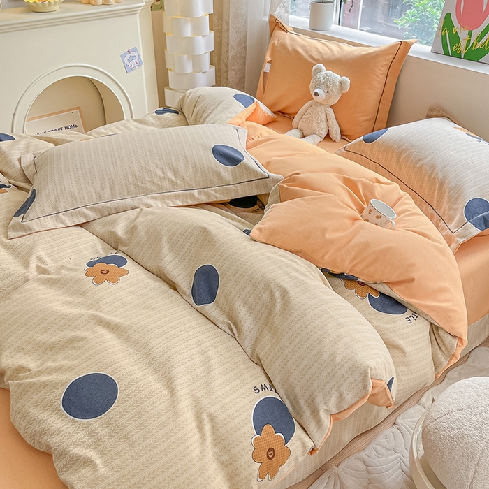 91家纺网 家纺一手货源 找家纺 宜家坊 2024新款ins小清新磨毛印花四件套 诺尔