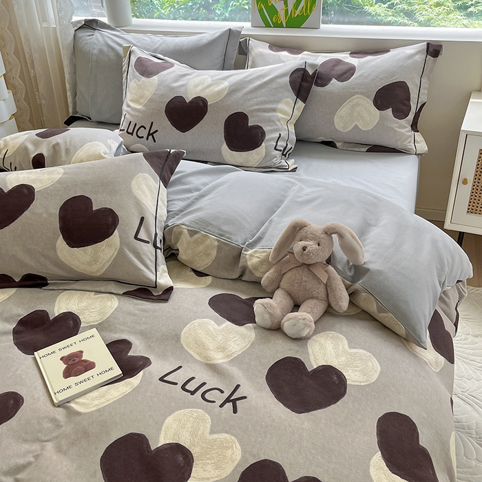 91家纺网 家纺一手货源 找家纺 宜家坊 2024新款ins小清新磨毛印花四件套 小幸运