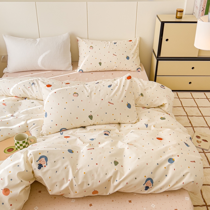 91家纺网 家纺一手货源 找家纺 感遇家纺 2024春夏新品全棉卡通印花四件套-第二批 小鱼女孩