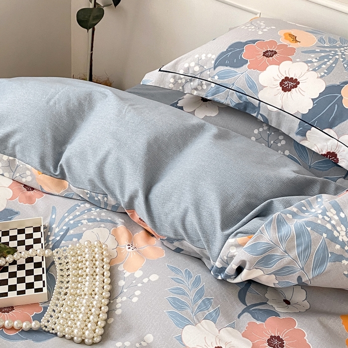 91家纺网 家纺一手货源 找家纺 宜家坊 2024新款ins小清新磨毛印花四件套 花曼