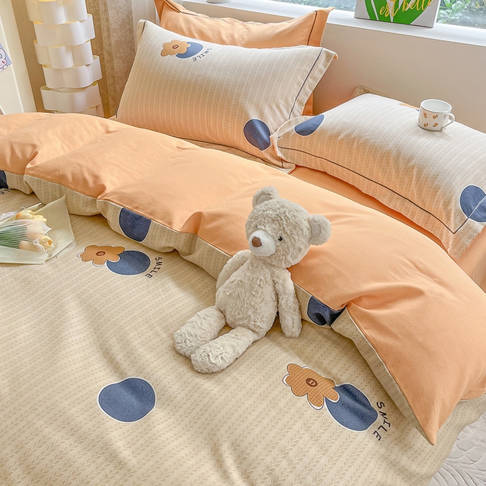 91家纺网 家纺一手货源 找家纺 宜家坊 2024新款ins小清新磨毛印花四件套 诺尔