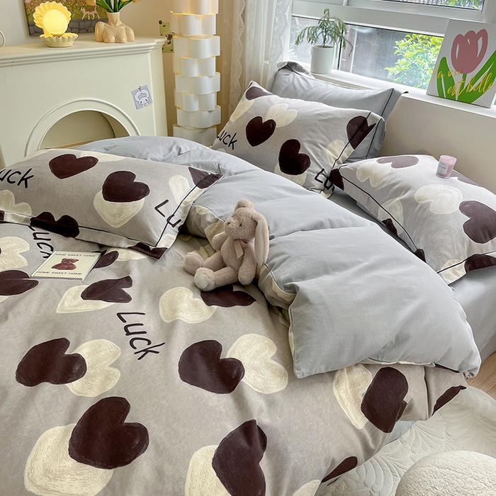 91家纺网 家纺一手货源 找家纺 宜家坊 2024新款ins小清新磨毛印花四件套 小幸运