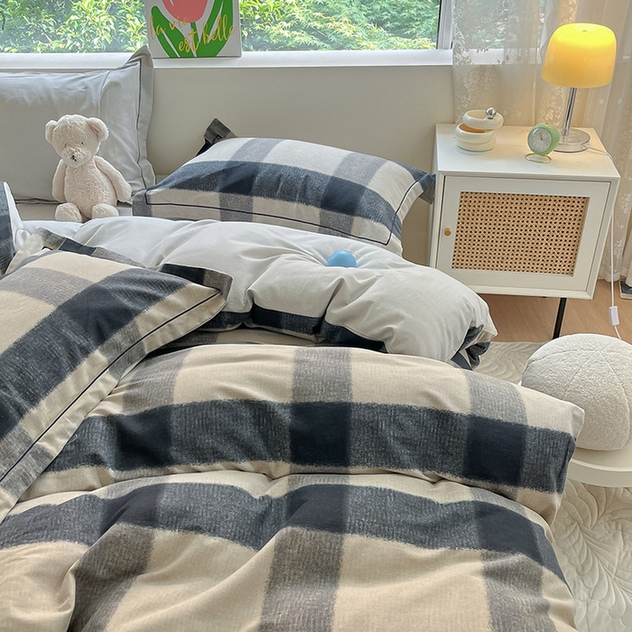 91家纺网 家纺一手货源 找家纺 宜家坊 2024新款ins小清新磨毛印花四件套 古堡