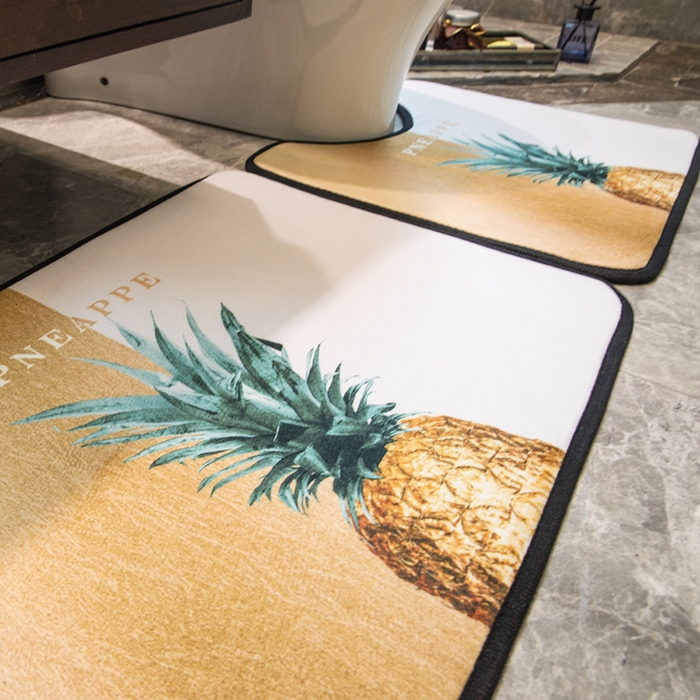 91家纺网 家纺一手货源 找家纺 爵仕家纺 2024新款网销款卫浴三件套地垫马桶盖 金菠萝