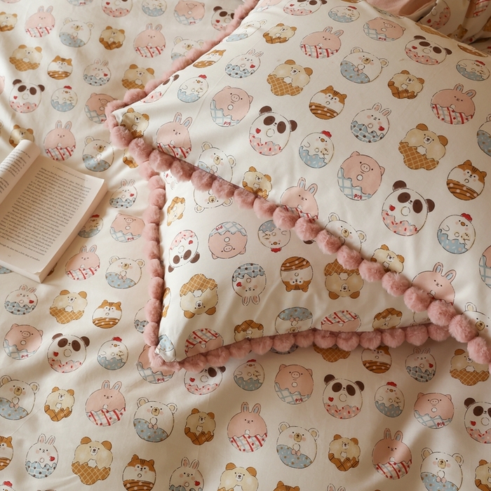 91家纺网 家纺一手货源 找家纺 棉眠 2024新款AB版毛球款棉加绒四件套 甜甜圈（棉加绒）