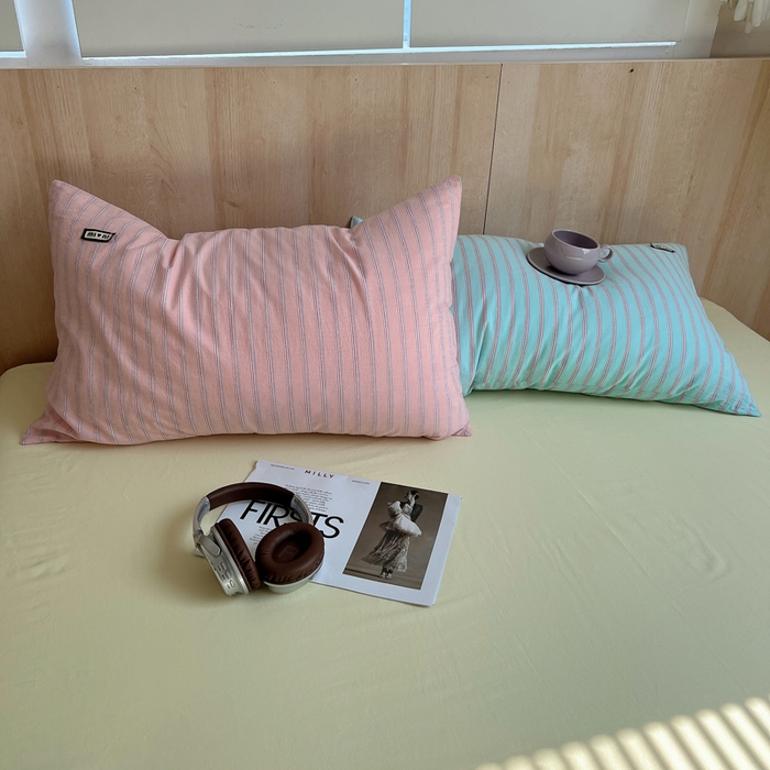 91家纺网 家纺一手货源 找家纺 玛奇朵 2024新款多巴胺INS博主同款全棉色织条纹混搭-布拉格 布拉格-蓝