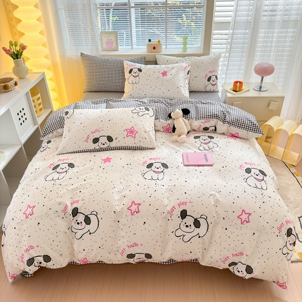 91家纺网 家纺一手货源 找家纺 （总）清雅福 2024新款全棉13372小清新四件套-第三季