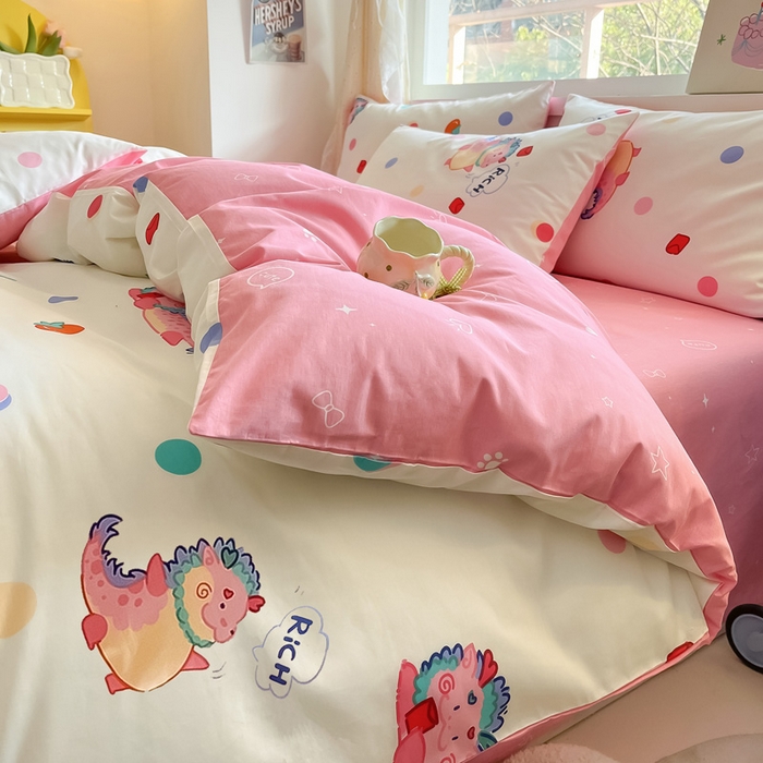 91家纺网 家纺一手货源 找家纺 雅居纺 2024新款高密全棉13070印花四件套 发财暴富