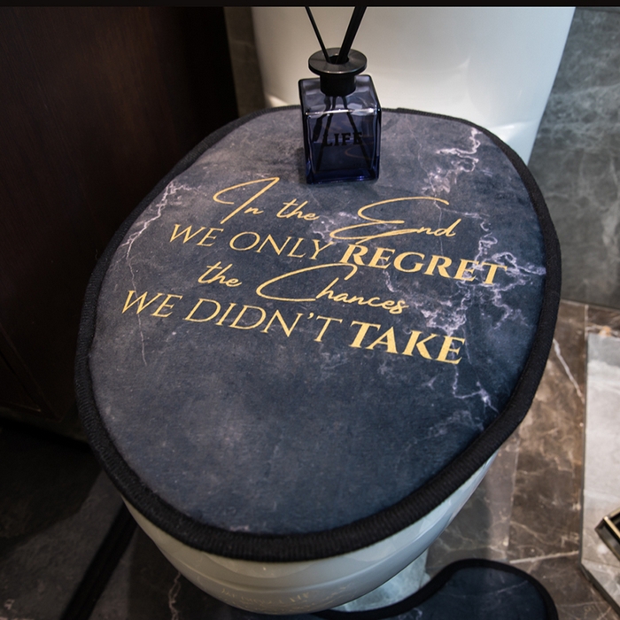 91家纺网 家纺一手货源 找家纺 爵仕家纺 2024新款网销款卫浴三件套地垫马桶盖 黑金大理石