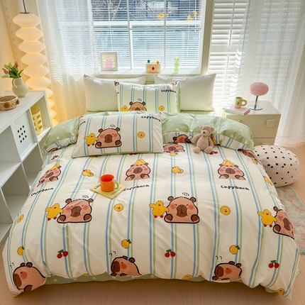 91家纺网 家纺一手货源 找家纺 （总）清雅福 2024新款全棉13372小清新四件套-第三季