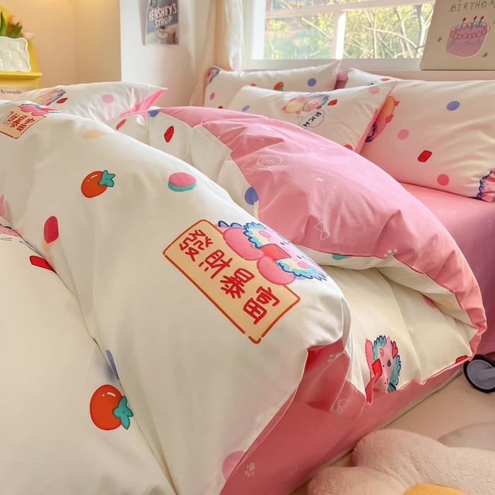 91家纺网 家纺一手货源 找家纺 雅居纺 2024新款高密全棉13070印花四件套 发财暴富