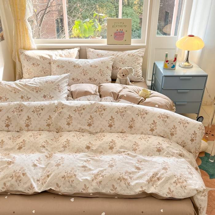 91家纺网 家纺一手货源 找家纺 雅居纺 2024新款高密全棉13070印花四件套 墨韵